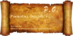 Pankotai Oszlár névjegykártya